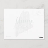 Maine Shaped  Grey Typografie Mainer Briefkaart (Achterkant)