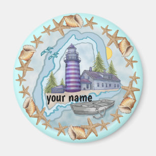 Maine Shells Lighthouse magneet