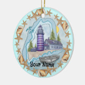Maine Shells Lighthouse Ornament (Links)