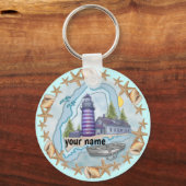 Maine Shells Vuurtoren sleutelhanger (Voorkant)