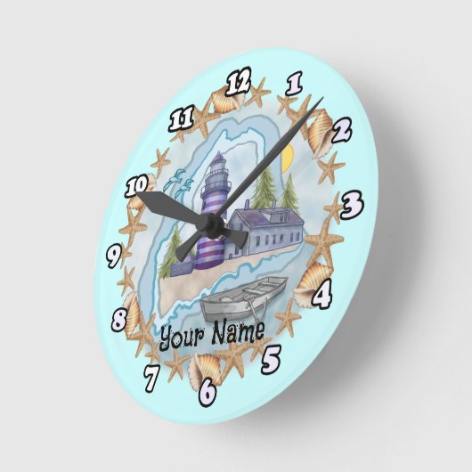 Maine Shells Vuurtorenklok Ronde Klok (Hoek)