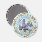 Maine Shells vuurtorenmagneet Magneet (Voorkant / Achterkant)