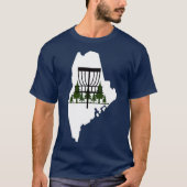 Maine Silhouette Disk Golf Basket T-shirt (Voorkant)