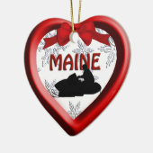 Maine Snowmobile Heart kerstversiering Keramisch Ornament (Links)