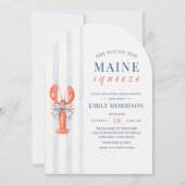 Maine Squeeze Coastal Lobster Bow Bruidsfeest Kaart (Voorkant)