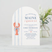 Maine Squeeze Coastal Lobster Bow Bruidsfeest Kaart (Staand voorkant)