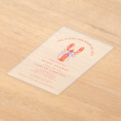 Maine Squeeze Coastal Lobster Bridal Shower  Acryl Uitnodigingen (Laagn)