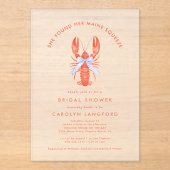 Maine Squeeze Coastal Lobster Bridal Shower  Acryl Uitnodigingen (Voorkant)