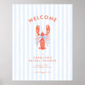 Maine Squeeze Coastal Lobster Bridal Shower Sign  Poster (Voorkant)