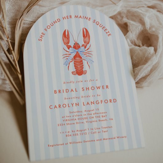 Maine Squeeze Coastal Lobster Bruiloftsborrel Kaart