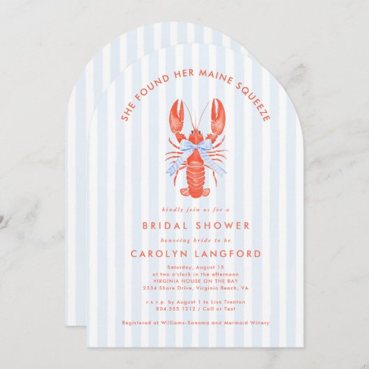 Maine Squeeze Coastal Lobster Vrijgezellenfeest Kaart (Voorkant / Achterkant)