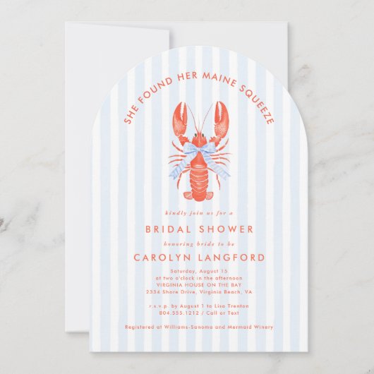 Maine Squeeze Coastal Lobster Vrijgezellenfeest Kaart (Voorkant)