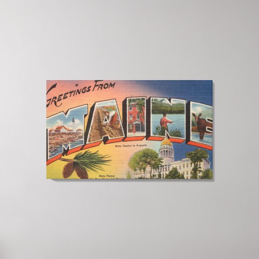 Maine (staatskapitaal/ventilator)grote brief canvas afdruk (Voorkant)