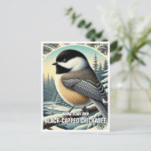 Maine State Bird met zwarte kap Briefkaart (Staand voorkant)