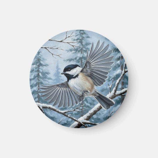 Maine State Bird met zwarte kap Magneet (Voorkant)