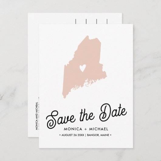 MAINE State Destination Weddenschap IEDERE KLEUR! Aankondigingskaart (Voorkant / Achterkant)