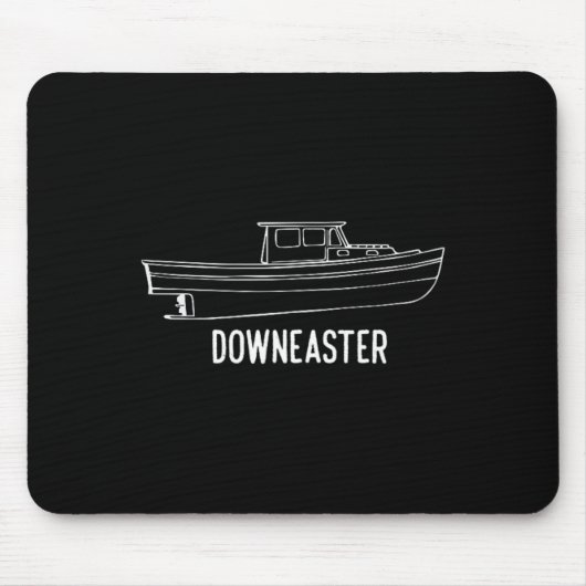 Maine State Downeaster Kreeften Vissersboot T-shir Muismat (Voorkant)