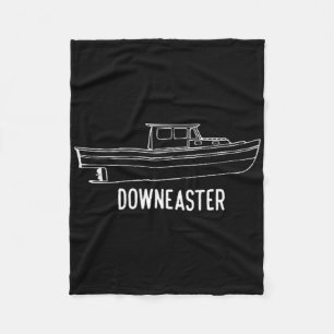 Maine State Downeaster Kreeftenvisserij Boot T-shi Fleece Deken