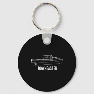 Maine State Downeaster Kreeftenvisserij Boot T-Shi Sleutelhanger