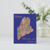 Maine State Flower Collage Map Briefkaart (Staand voorkant)