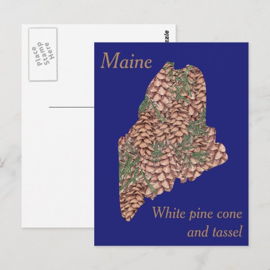 Maine State Flower Collage Map Briefkaart (Voorkant / Achterkant)