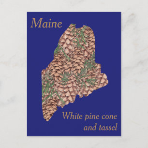 Maine State Flower Collage Map Briefkaart