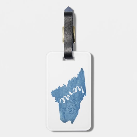 Maine State Home Houtnerf Bagagelabel (Achterkant verticaal)