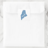 Maine State Home Houtnerf Vierkante Sticker (Tas)