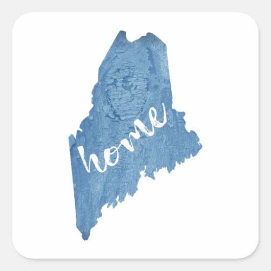 Maine State Home Houtnerf Vierkante Sticker (Voorkant)