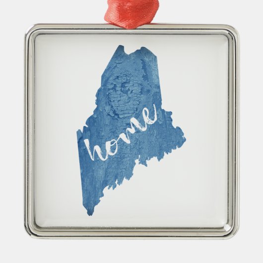 Maine State Home Wood Grain Metalen Ornament (Voorkant)