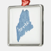 Maine State Home Wood Grain Metalen Ornament (Links)