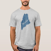 Maine State Home Wood Grain T-shirt (Voorkant)