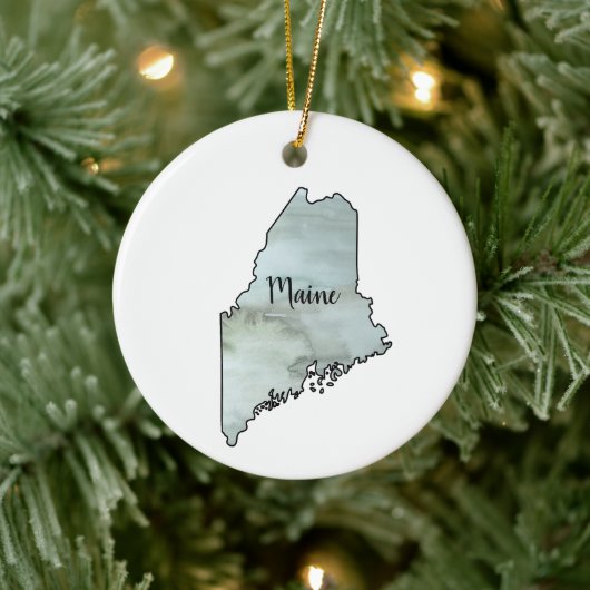 Maine State Illustratie Keramisch Ornament (Boom)