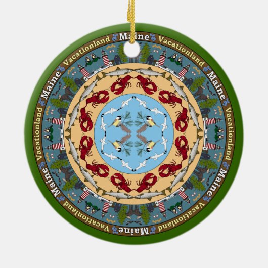 Maine State Mandala Ornament (Achterkant)