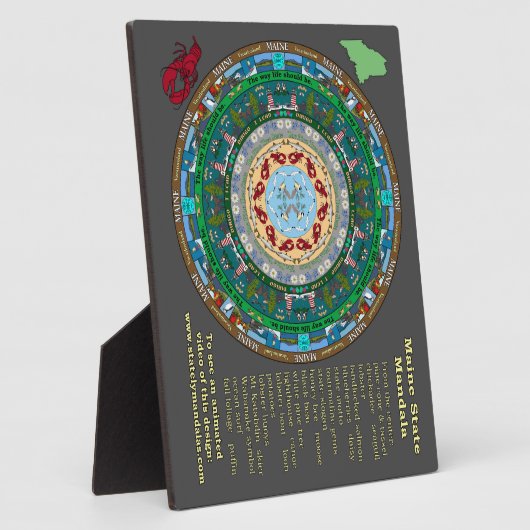 Maine State Mandala Plaque Fotoplaat (Zijkant)