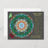 Maine State Mandala Postcard Briefkaart (Voorkant / Achterkant)