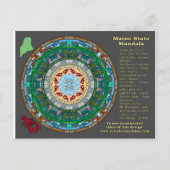 Maine State Mandala Postcard Briefkaart (Voorkant)