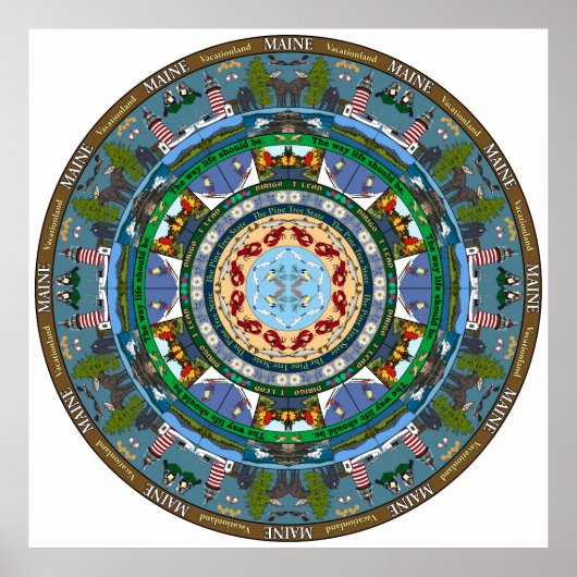 Maine State Mandala Poster (Voorkant)