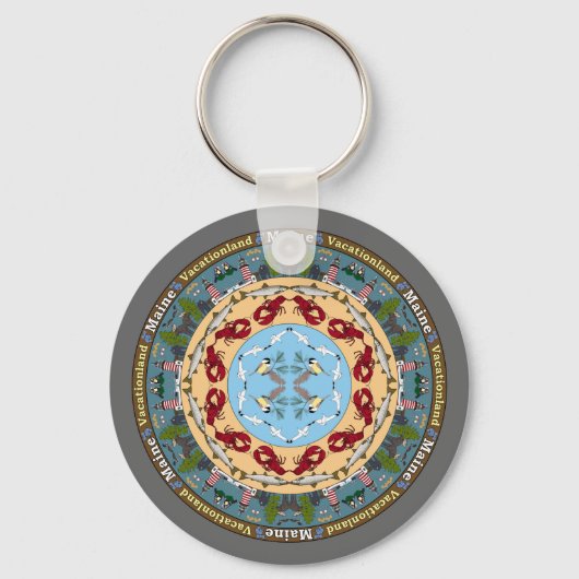 Maine State Mandala Sleutelhanger (Voorkant)