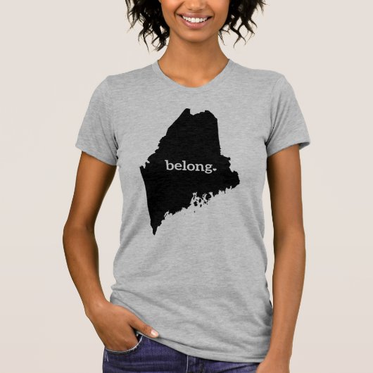 Maine State Map Belong T-shirt (Voorkant)