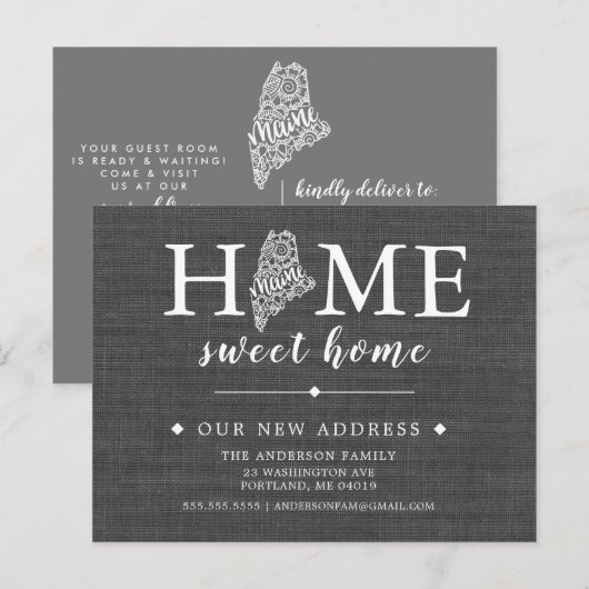 MAINE State Moving Announcement Post Kaart (Voorkant / Achterkant)