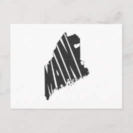 Maine State Name Word Art Black Briefkaart