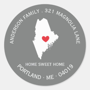 MAINE State   Nieuw huisadreslabel Sticker