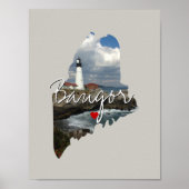 Maine State Photo insert and town name Poster (Voorkant)