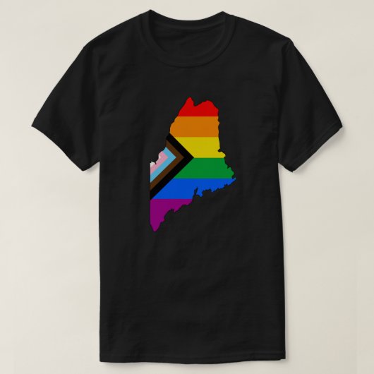 Maine State Pride LGBTQ Progress Pride T-shirt (Design voorkant)
