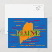 Maine State Pride Map Silhouette Briefkaart (Voorkant / Achterkant)