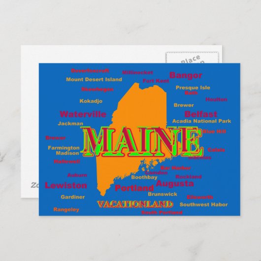 Maine State Pride Map Silhouette Briefkaart (Voorkant / Achterkant)