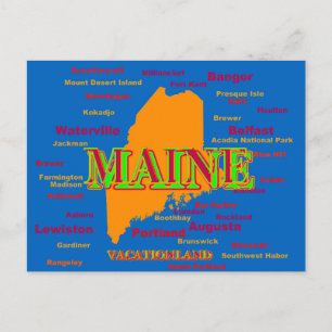 Maine State Pride Map Silhouette Briefkaart