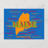 Maine State Pride Map Silhouette Briefkaart (Voorkant)