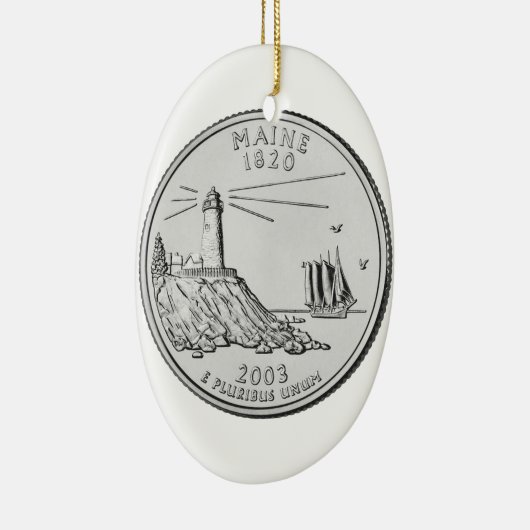 Maine State Quarter Keramisch Ornament (Rechts)